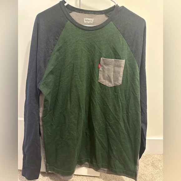 Levi’s Men’s Colour-block Long Sleeve T-shirt Size Medium - Picture 1 of 8